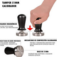 Tamper para Café Espresso Calibrado Con Retorno 51mm