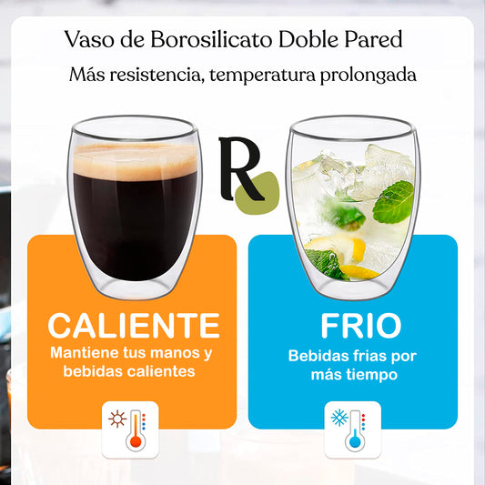 Vasos Doble Fondo Borosilicato