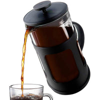 Prensa Francesa Negra French Press Cafetera de Embolo Plano 350ml-600ml-800ml