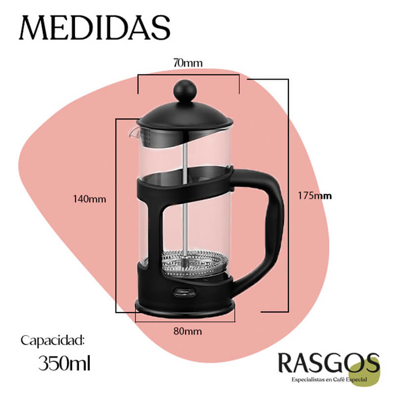 Super Kit de Cafetero | Prensa Francesa 2-4 tazas + Molino + Café Especial 250g + Mensaje Personalizado + Chocolatina de Cacao + Cuchara