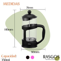Prensa Francesa Negra Clasica 350ml RASGOS