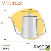 Tetera Cuello de Cisne Jarra en Acero Inoxidable 350ml