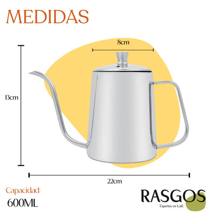 Tetera Cuello de Cisne Jarra en Acero Inoxidable 350ml