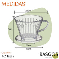 Cafetera Kalita 3 Orificios Dripper 1-2 Tazas
