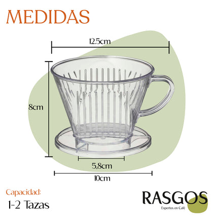 Cafetera Kalita 3 Orificios Dripper 1-2 Tazas