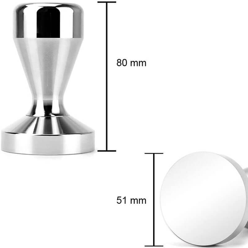 Tamper Apisonador de Café Acero Inoxidable Plata 51mm