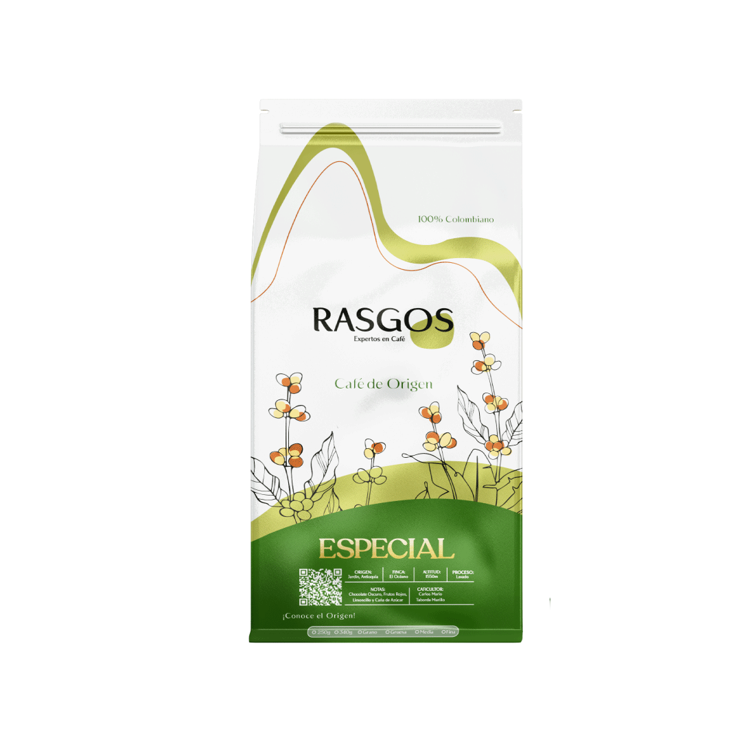 Café Especial Blend Origen Lavado | Insignia Colombia Suave 250g | Jardín-Ant