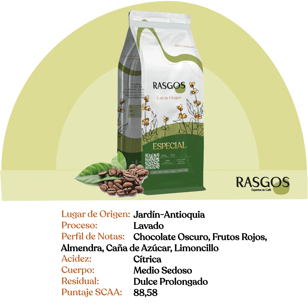 Café Especial RASGOS Origen Jardín - Antioquía 250g