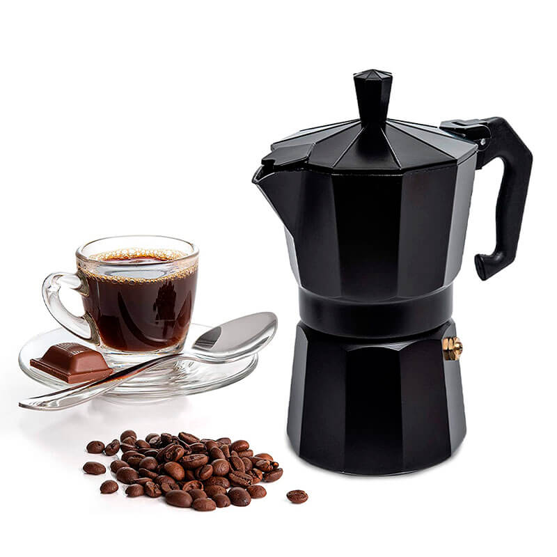 Cafetera Italiana Moka Espresso 3 Tazas Negra – Sirius Coffee