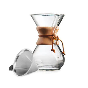 Combo Cafetera Pour Over + Filtro Acero Inoxidable Reutilizable