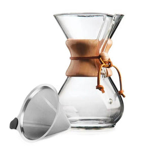 Combo Cafetera Pour Over + Filtro Acero Inoxidable Reutilizable