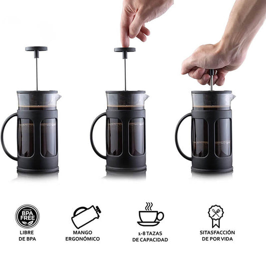 Combo Cafetero Basico Prensa Francesa + Molino Acero + Café Rasgos