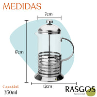 Cafetera Prensa Francesa Manual Acero Inoxidable 350ml
