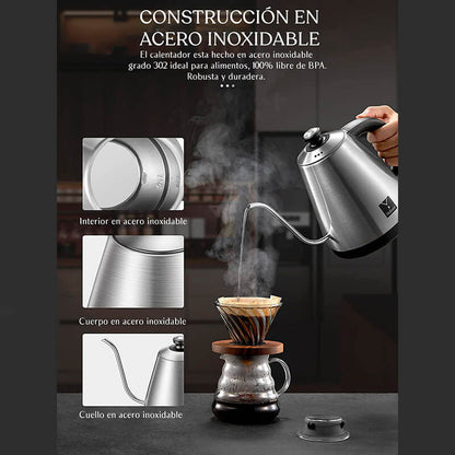 Jarra Hervidora Eléctrica Cuello de Cisne con Termometro