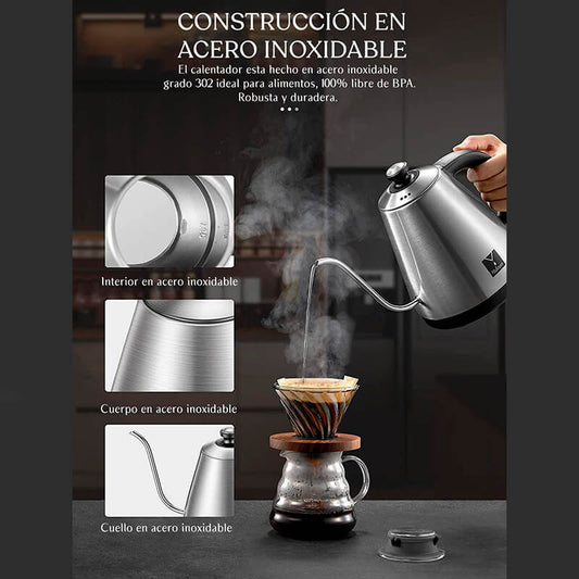 Jarra Hervidora Eléctrica Cuello de Cisne con Termometro