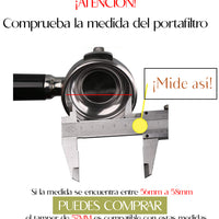 Tamper Acero Inoxidable Para Maquina Café Expresso  Rojo 57mm