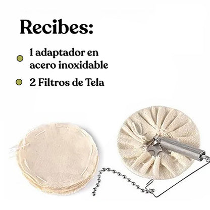 Filtro de Tela + Adaptador Acero Inoxidable Sifón