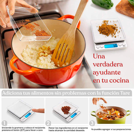 Gramera Digital Acero 0.1g-2000g