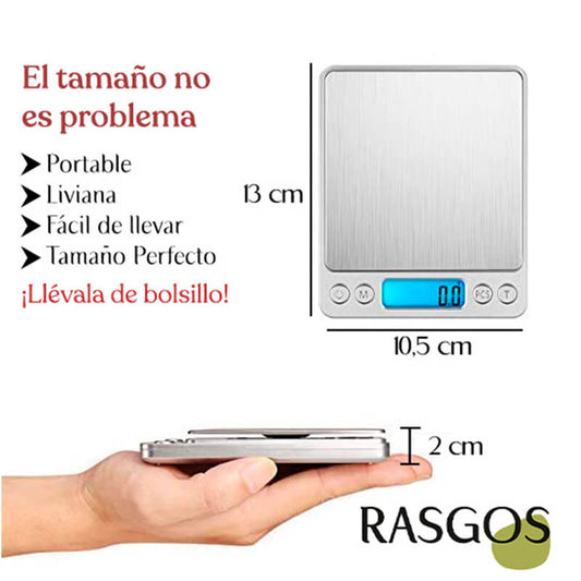 Gramera Digital Acero 0.1g-2000g