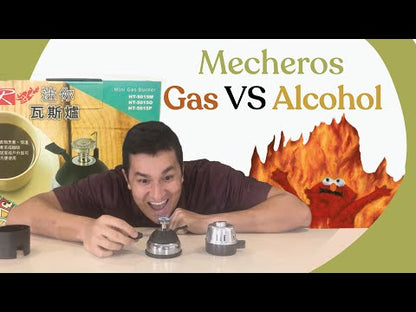 Mechero Quemador de Gas Acero Negro