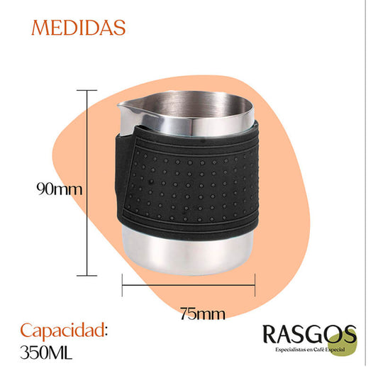 Jarra Espumadora de Leche Silicona Alta Precisión 350ml