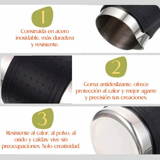 Jarra Espumadora de Leche Silicona Alta Precisión 350ml
