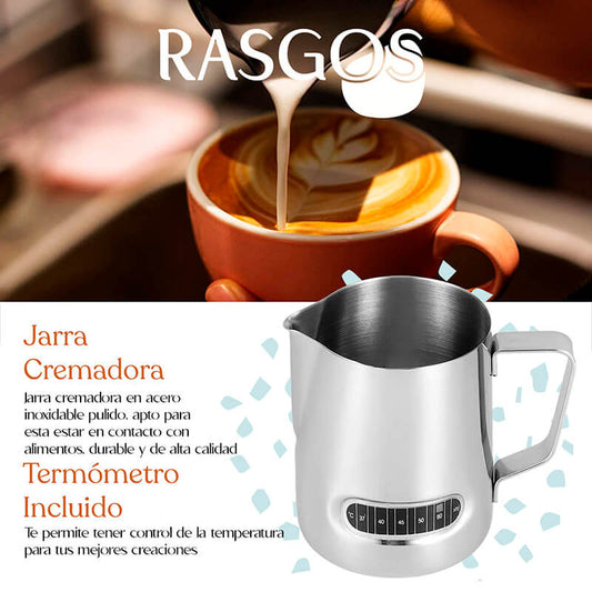 Jarra Arte Latte Con Termómetro 350ml