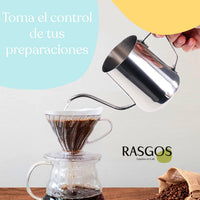 Jarra Cuello de Ganso Tetera Acero Inoxidable Plata 600ml