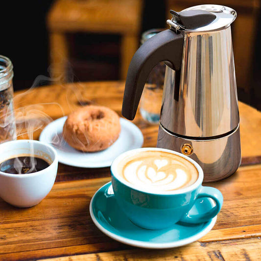 Cafetera Italiana Moka Moderna Acero Inoxidable 4/6/8/12 Tazas