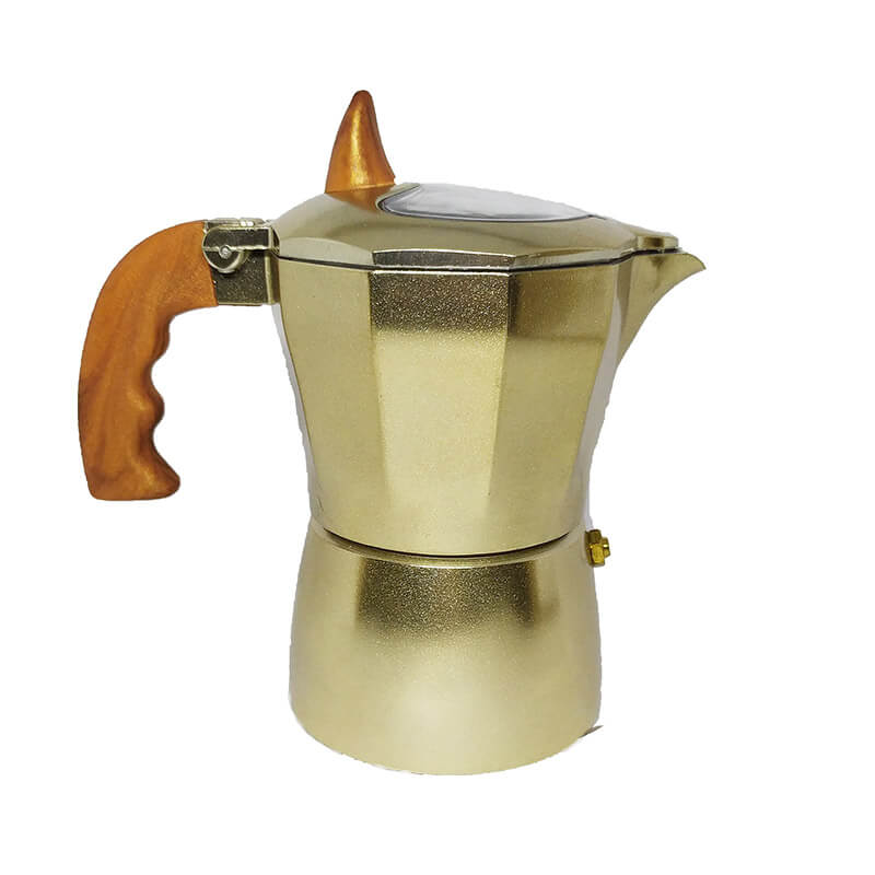 AMOCWJ – Cafetera de aluminio con 3 tazas de expreso, hecha en Italia,  cafetera de café cubana amarilla, cafetera de café Moka, cafetera italiana,  – Yaxa Colombia