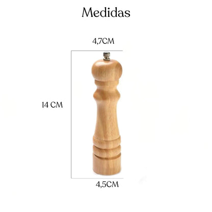 Moledor De Pimienta Sal Gruesa Molino Pimentero De Madera Grande