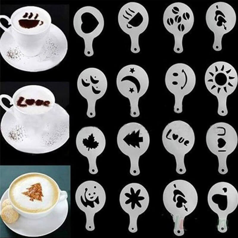 Plantillas Arte Latte pack X 16 figuras