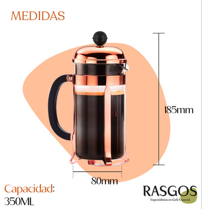 Cafetera Prensa Francesa 350ML Oro Rosa