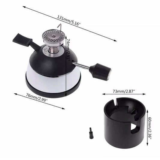 Mechero Quemador de Gas Acero Negro