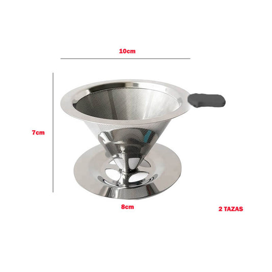 V60 con Filtro en Acero Inoxidable 2 en 1