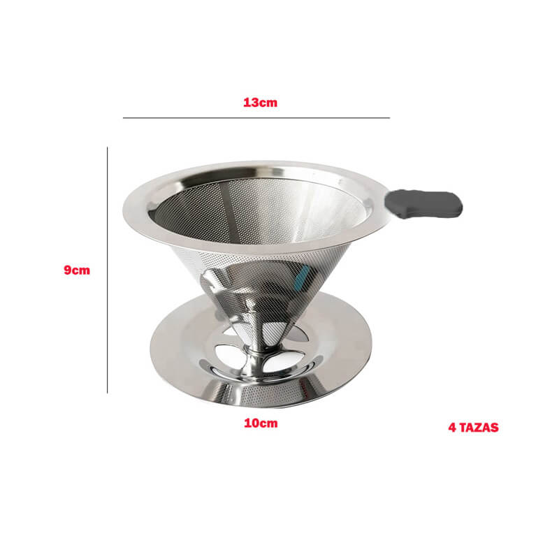 V60 con Filtro en Acero Inoxidable 2 en 1