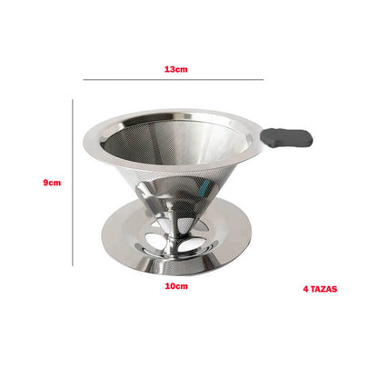 V60 con Filtro en Acero Inoxidable 2 en 1