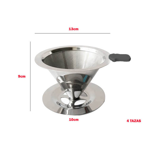 V60 con Filtro en Acero Inoxidable 2 en 1