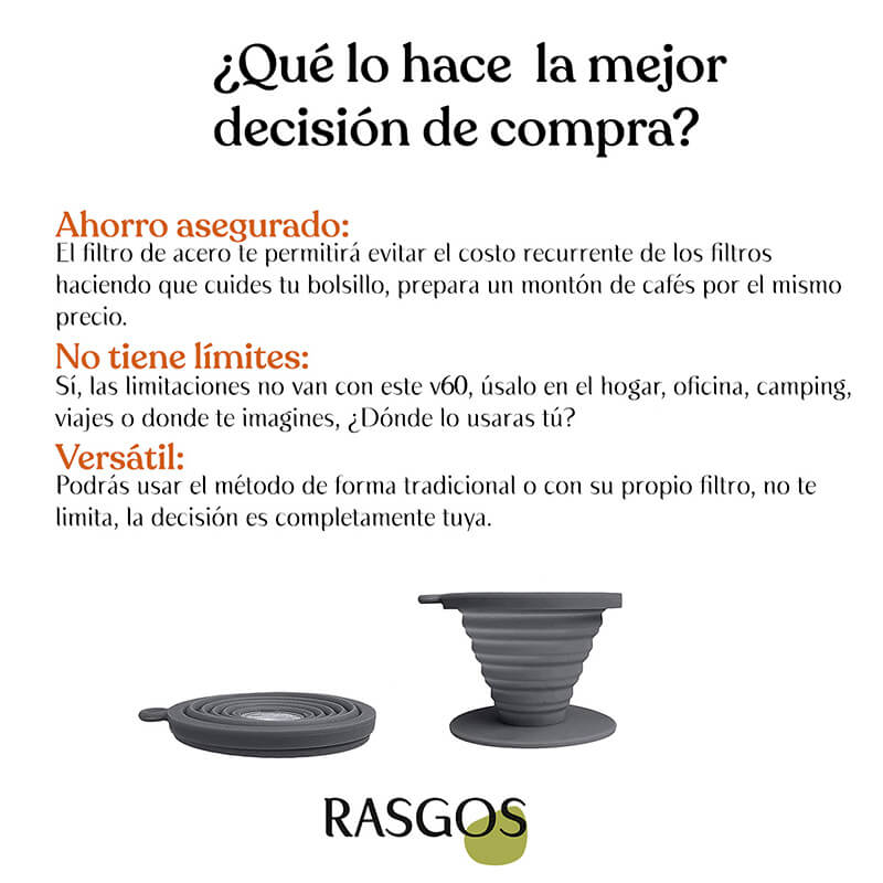 Cafetera V60 Viajera Plegable Silicona