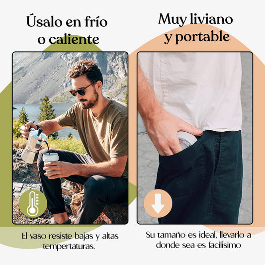 Vaso En Silicona Reutilizable Retráctil 350ml